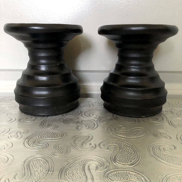 Pottery Barn black candle holders